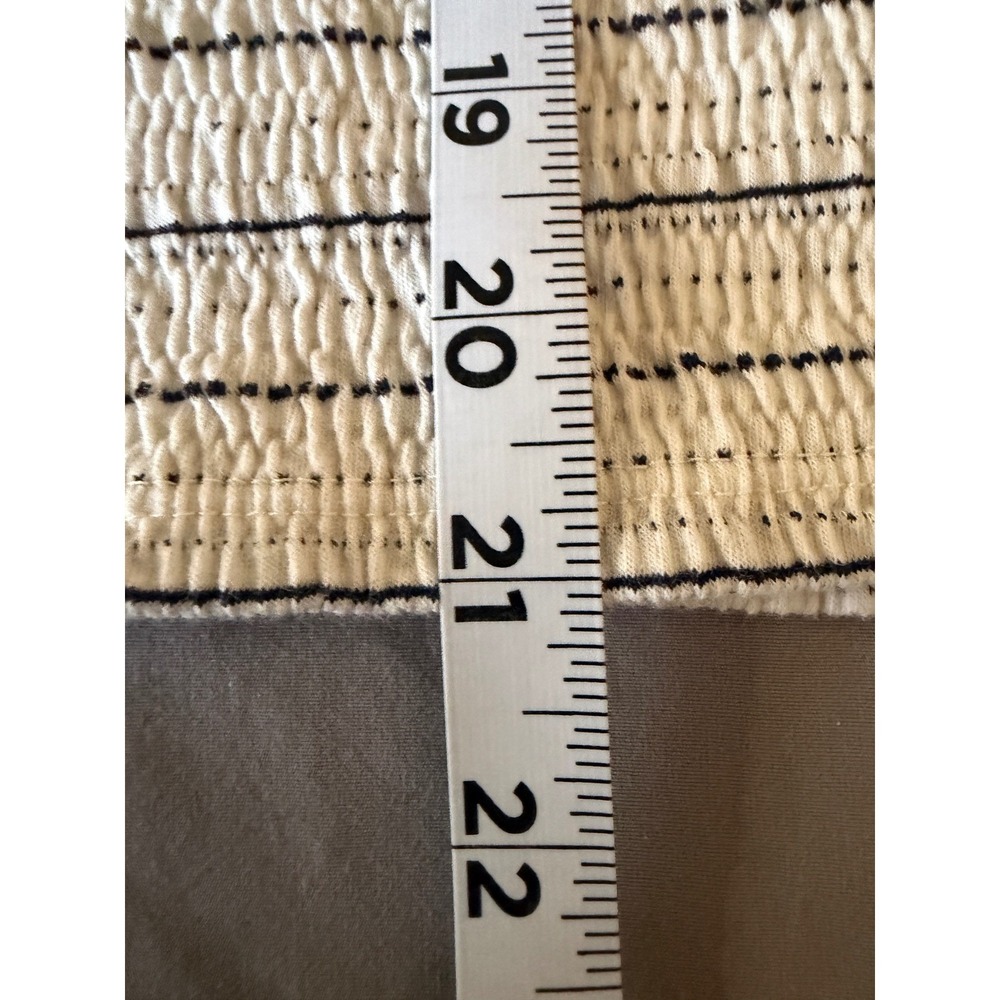 Loft Outlet‎ Womens Smocked Striped Puff Sleeve Blouse Navy White Size S Small - Picture 6 of 7